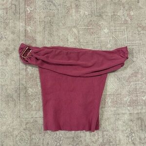 Abercrombie & Fitch off the shoulder hardware sweater top